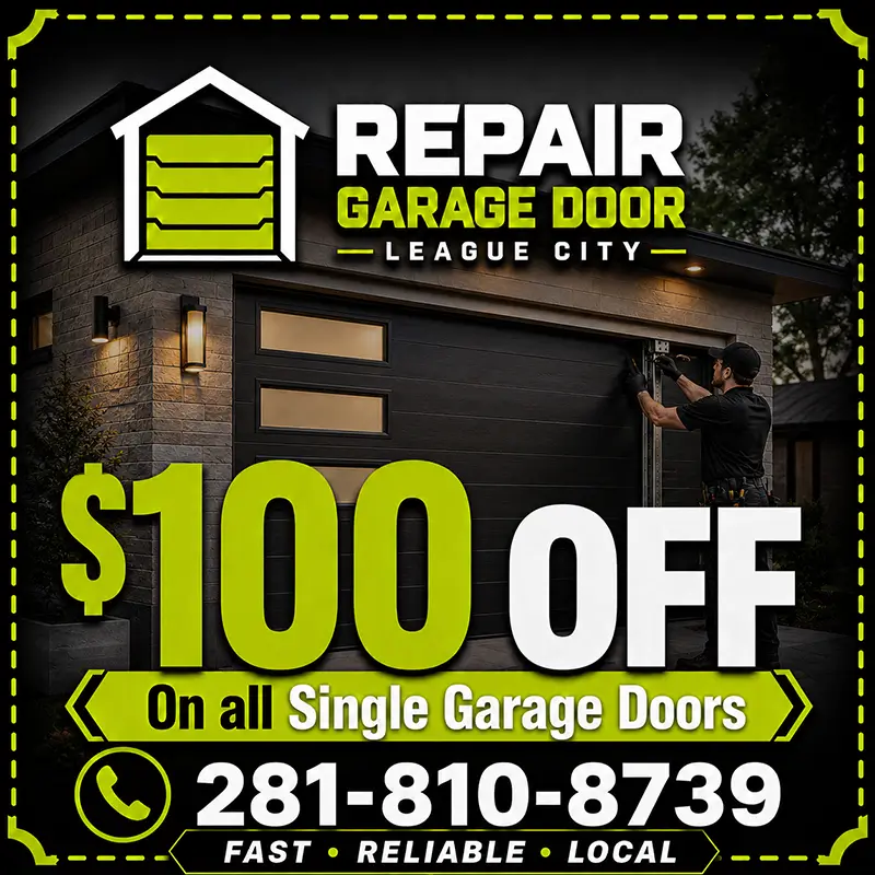 Garage door installation discount coupon in League City Texas