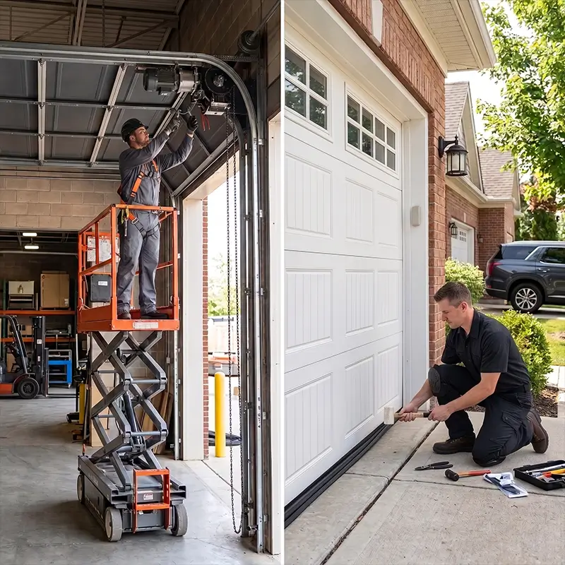 Residential and commercial garage door service technician in League City Texas